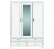 Трехстворчатый шкаф для одежды с зеркалом Тиффани 3D4S крем вудлайн