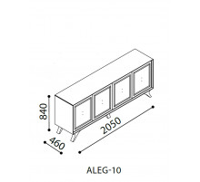 Длинный комод для посуды в гостиную Алегро ALEG-10