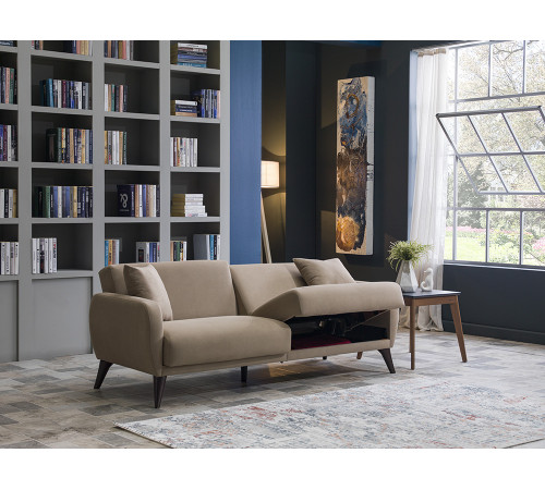 Трехместный Диван-кровать Flexy Флекси (бежевый)