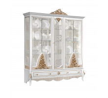 Пятистворчатая витрина в гостиную Стелла (белый золото) Пятистворчатая витрина в гостиную Стелла (белый золото)