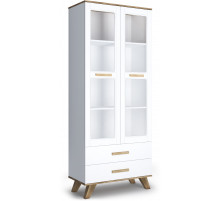 Шкаф-витрина 800 Вега Скандинавия (глянец, белый + дуб каньон) Шкаф-витрина 800 Вега Скандинавия (глянец, белый + дуб каньон)