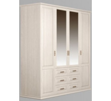 Четырехстворчатый шкаф для одежды Лирона MUR-103-04 st с зеркалом Четырехстворчатый шкаф для одежды Лирона MUR-103-04 st с зеркалом