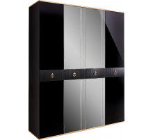 Четырехстворчатый шкаф для одежды с зеркалом Rimini Solo РМШ1/4 (s) (черный) Четырехстворчатый шкаф для одежды с зеркалом Rimini Solo РМШ1/4 (s) (черный)