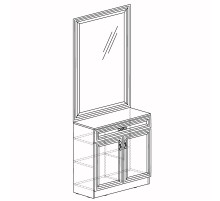 Тумба с зеркалом для прихожей Лира 59 светлая Тумба с зеркалом для прихожей Лира 59 светлая