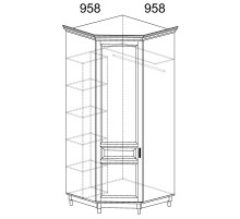 Угловой шкаф для одежды Прованс 418 Угловой шкаф для одежды Прованс 418